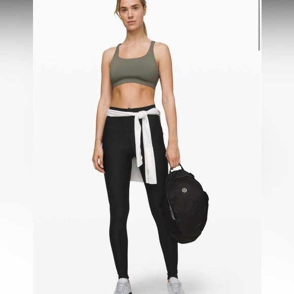 🏃🏻‍♀️RARE🏃🏻‍♀️LULULEMON Mapped Out High-Rise Tight 28" Black/Black Leggings - Picture 2 of 13